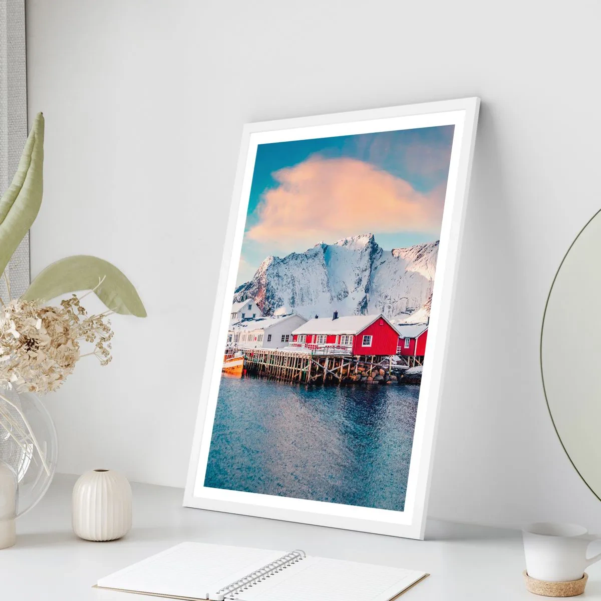 Plakat i hvid ramme - Nordlig tilbagetrækning - 70x100 cm