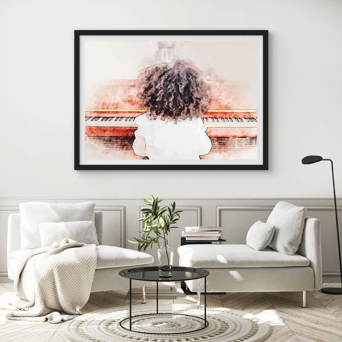 Plakat i sort ramme - i et ny verden - 50x40 cm