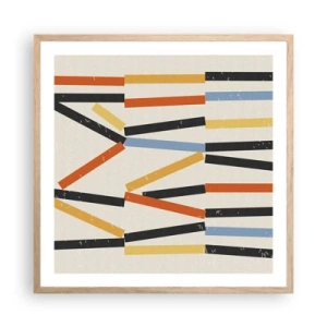 Plakat i ramme af lyst egetræ - Vandret komposition - 60x60 cm