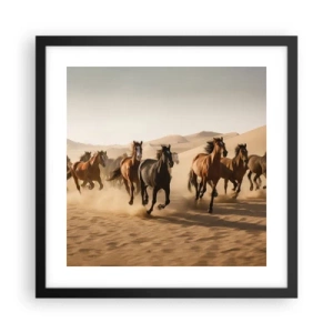 Plakat i sort ramme - Fri som vinden - 40x40 cm
