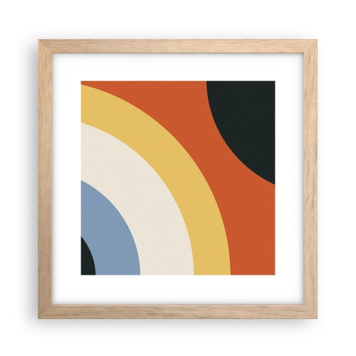 Plakat i ramme af lyst egetræ - Over for hinanden - 30x30 cm