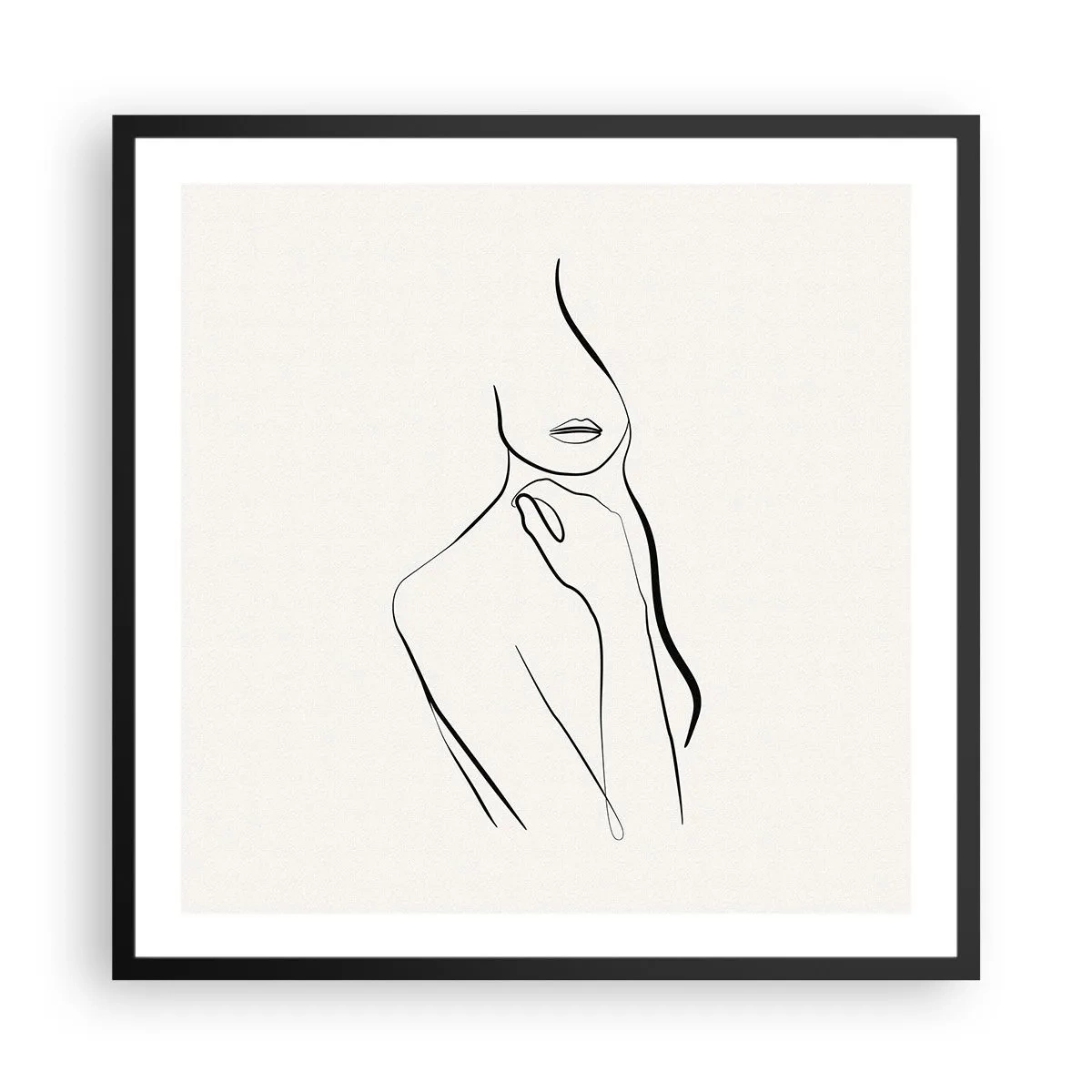 Plakat i sort ramme - Bølge af melankoli - 60x60 cm