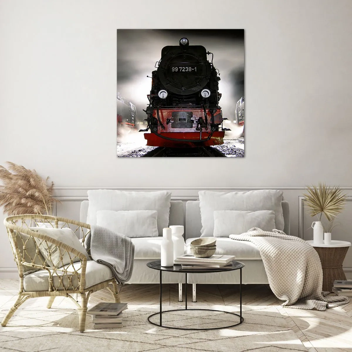 Billede på glas - Han står og gisper, han gisper og puster. - 50x50 cm