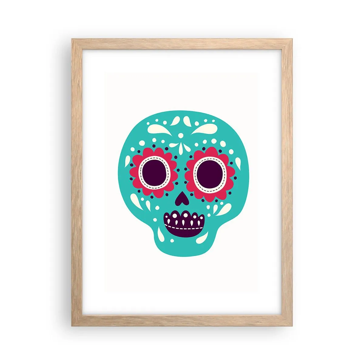 Plakat i ramme af lyst egetræ - Livet - sjovt indtil døden - 30x40 cm