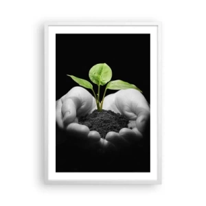Plakat i hvid ramme - Jeg elsker naturen, jeg beskytter den - 50x70 cm
