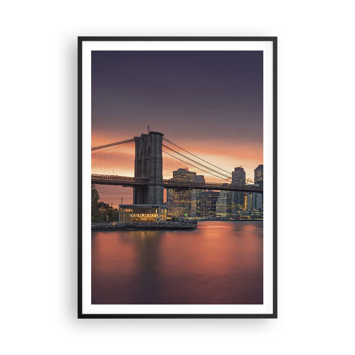 Plakat i sort ramme - Sænket i lilla stilhed - 70x100 cm