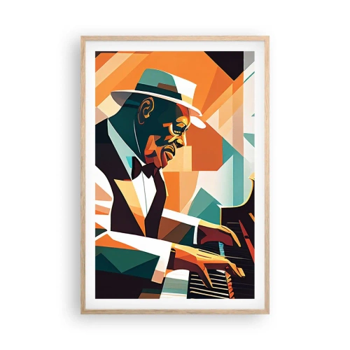 Plakat i ramme af lyst egetræ - Alt det jazz - 61x91 cm