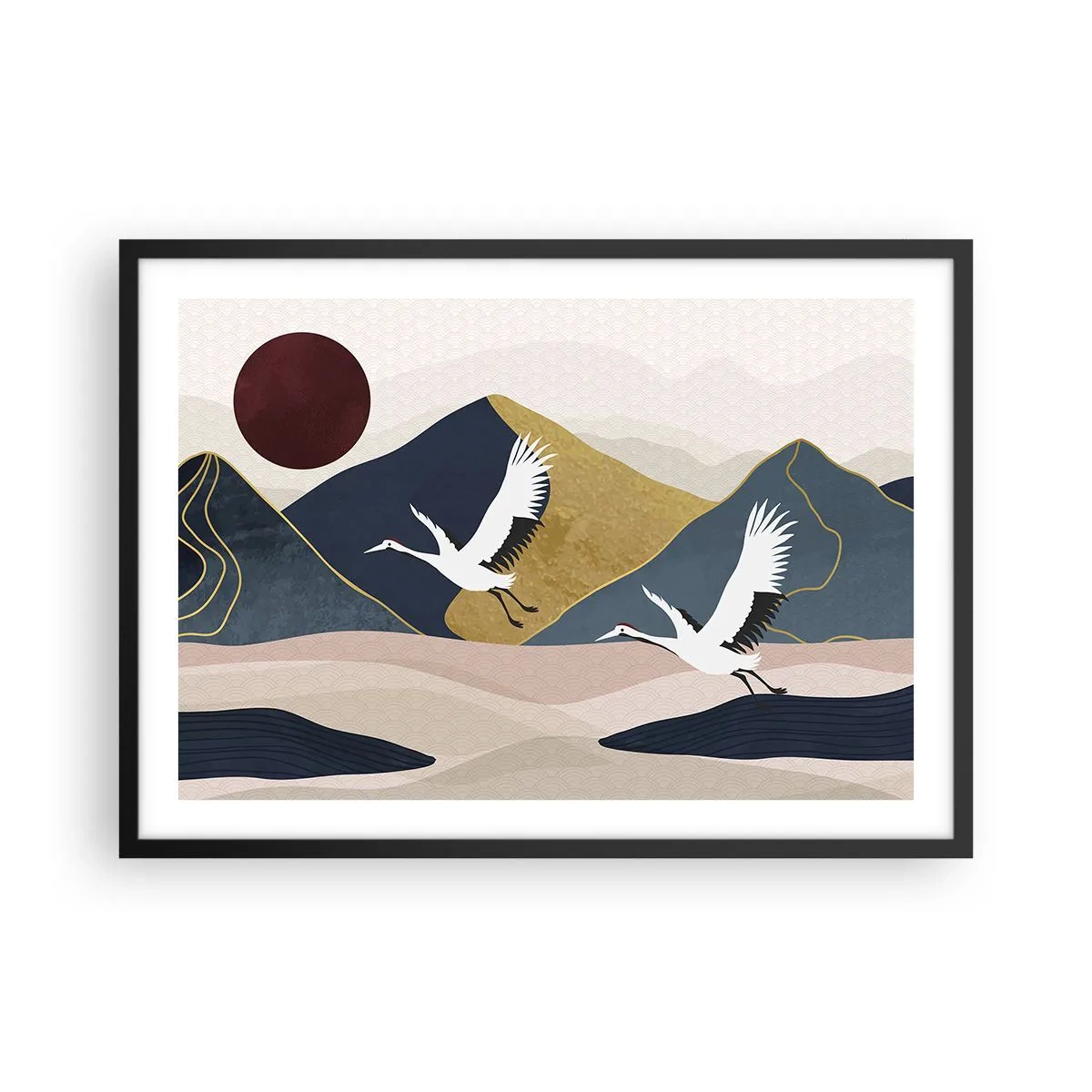 Plakat i sort ramme - Og dagen er igen FLØJET af sted - 70x50 cm