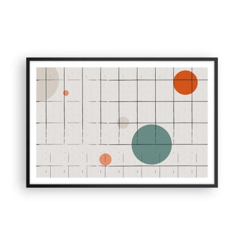 Plakat i sort ramme - Fanget i en fælde. Os eller dem? - 91x61 cm