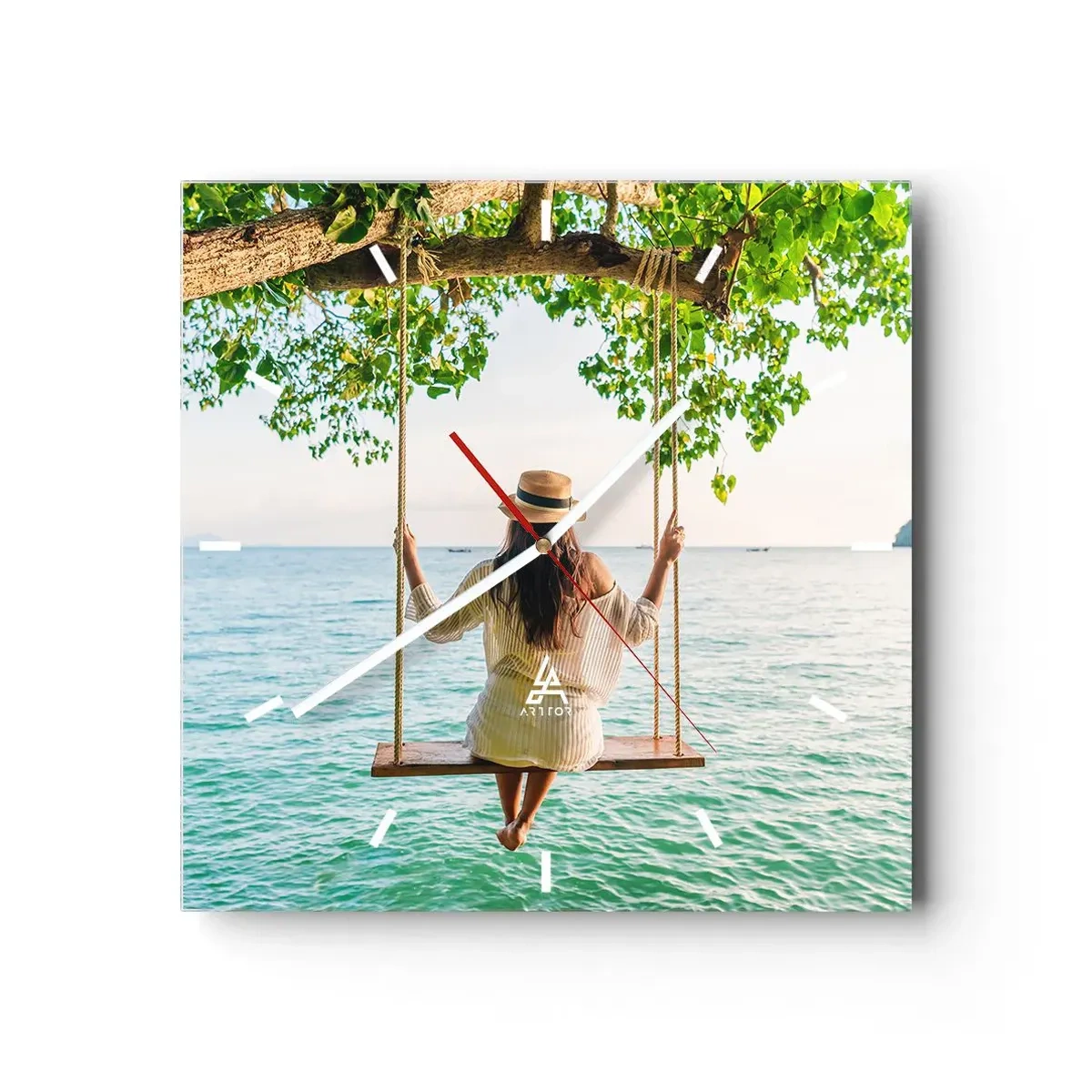 Vægur, Uret - Livet er smukt - 30x30 cm