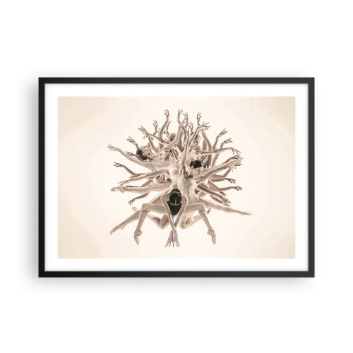 Plakat i sort ramme - Blomstrende i dans - 70x50 cm