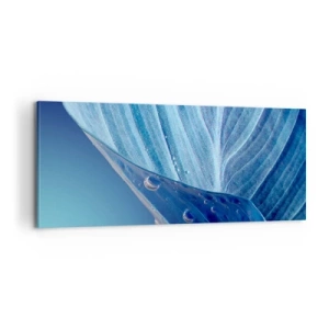Lærredstryk - Billede på lærred - Skjulte dråber af blåt - 100x40 cm