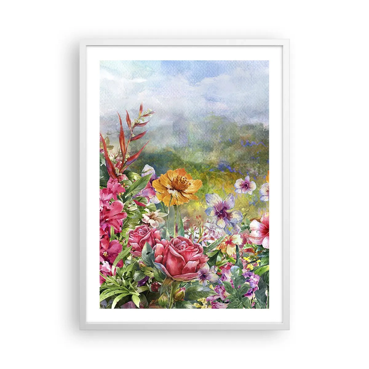 Plakat i hvid ramme - En have, der er gået amok - 50x70 cm