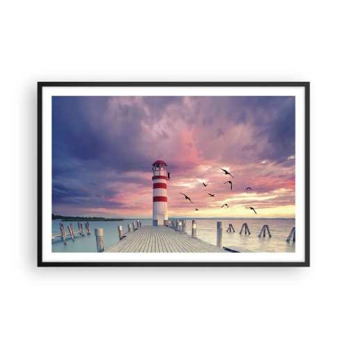 Plakat i sort ramme - Det er tid til havnen - 91x61 cm