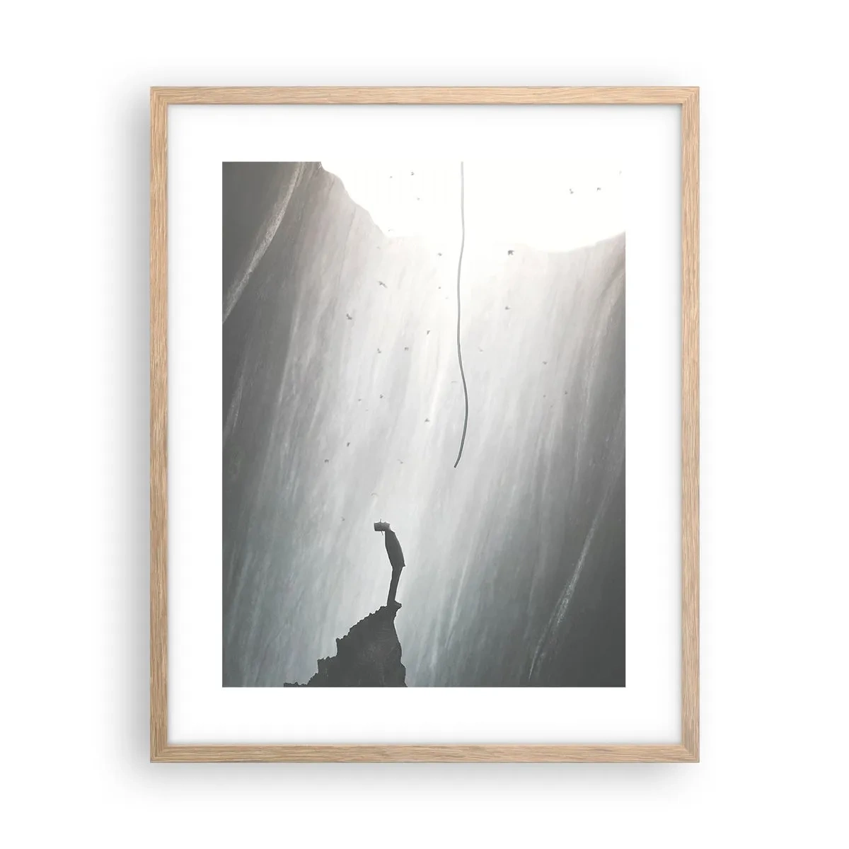 Plakat i ramme af lyst egetræ - Der er altid en vej ud - 40x50 cm