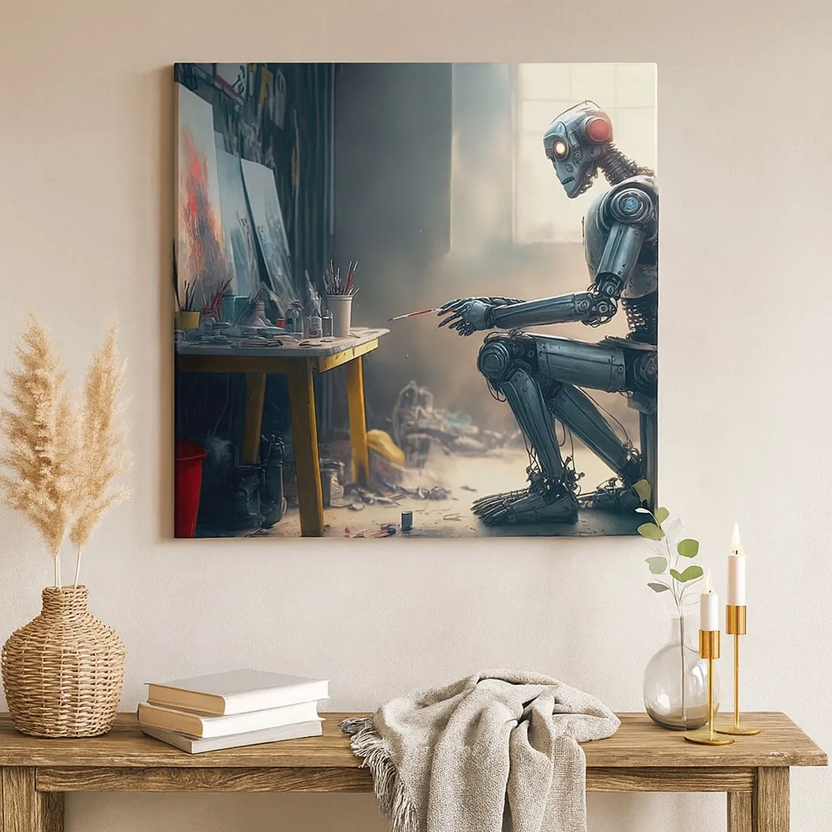 Lærredstryk - Billede på lærred - Den skabende handling - 30x30 cm