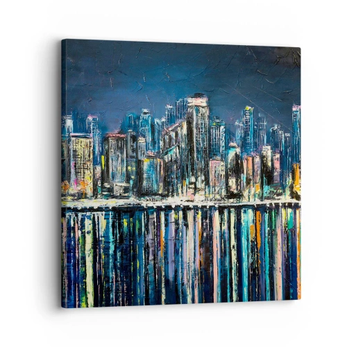 Lærredstryk - Billede på lærred - Kaskade af lys - 30x30 cm