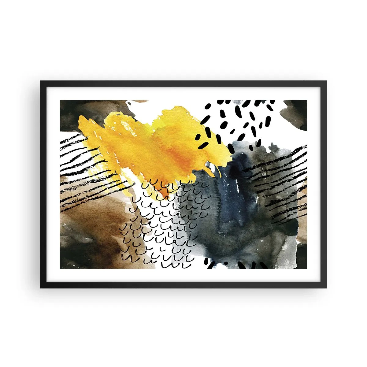 Plakat i sort ramme - Et møde mellem elementerne - 70x50 cm
