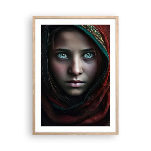 Plakat i ramme af lyst egetræ - Østens prinsesse - 50x70 cm