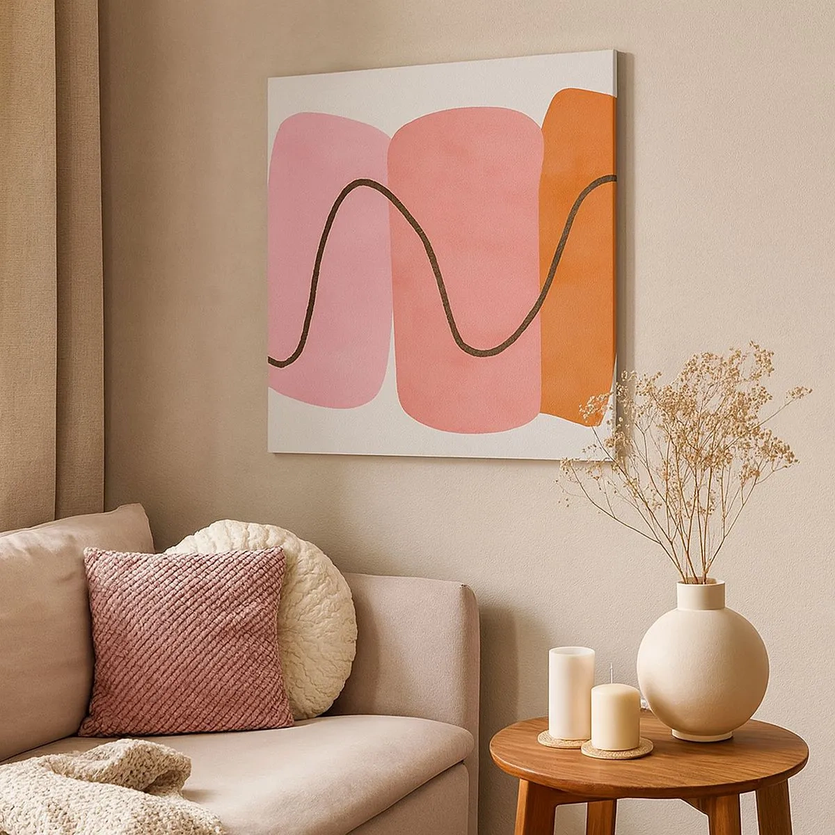 Lærredstryk - Billede på lærred - Formernes blide bevægelse - 30x30 cm