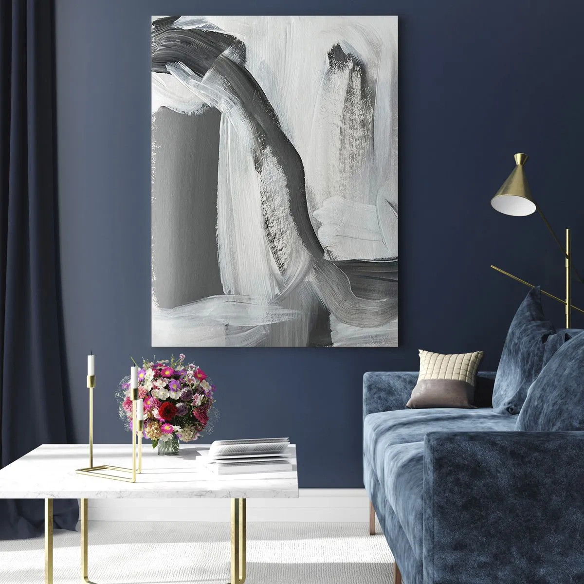 Billede på glas - Med beslutsom bevægelse - 50x70 cm