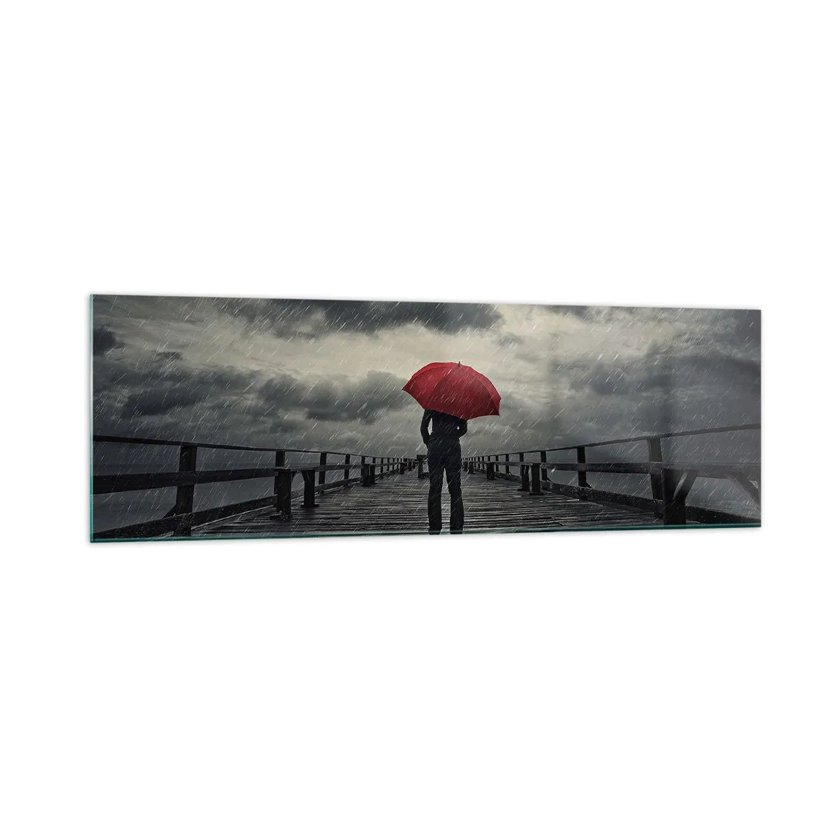 Billede på glas - Det er ingenting, hvis det regner - 160x50 cm