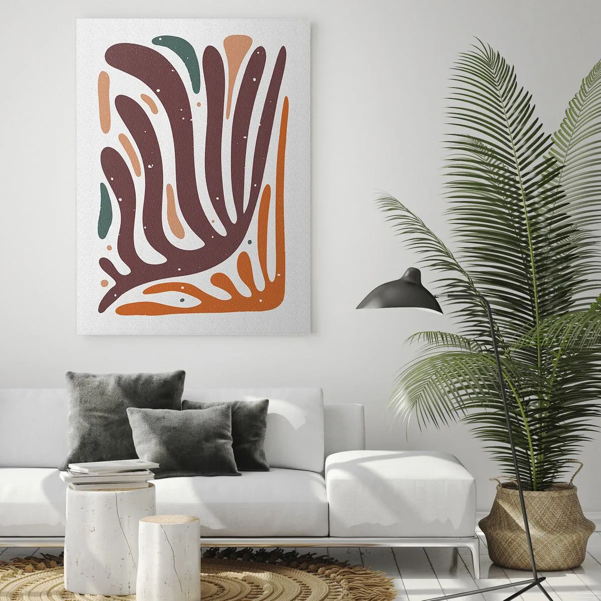 Billede på glas - Strålende organisk komposition - 50x70 cm