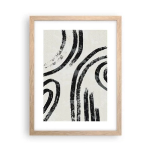 Plakat i ramme af lyst egetræ - Halvt stoppet - 30x40 cm