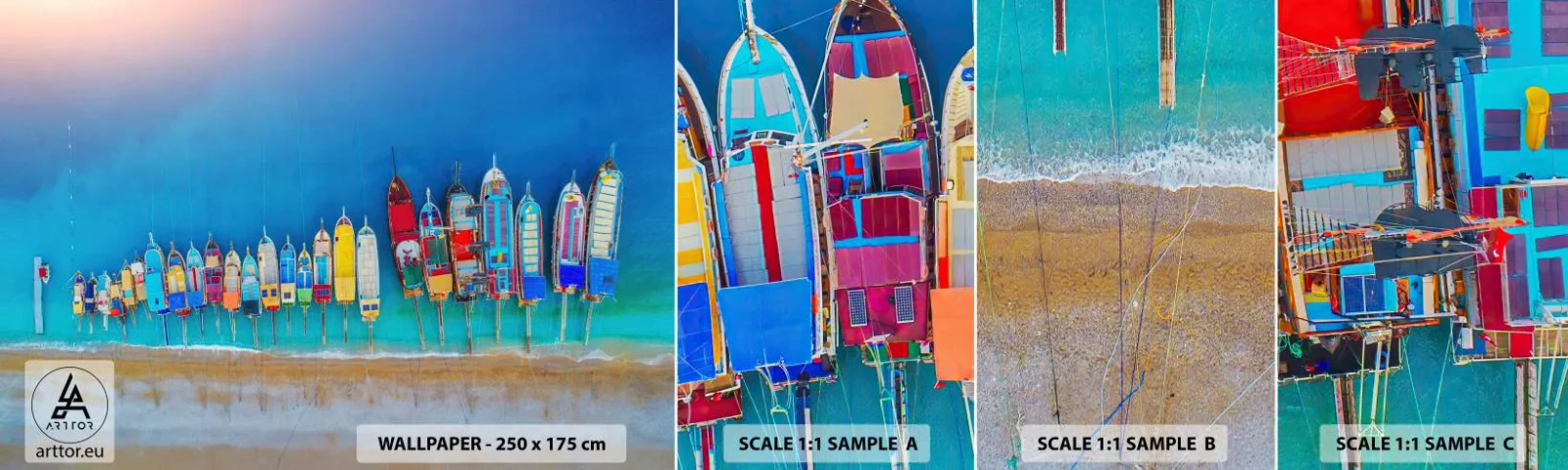 Fototapet Prøve Standard Eco - Fra et fugleperspektiv - Landskab, Strand, Hav - 100x30 cm