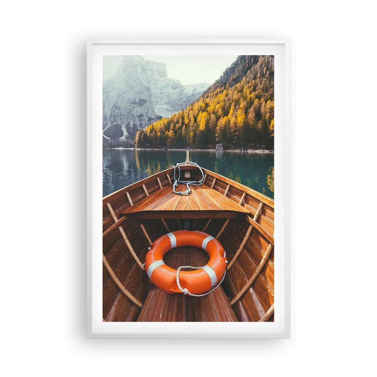 Plakat i hvid ramme - Bjergtur - 61x91 cm