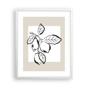 Plakat i hvid ramme - Hvor citronen modner... - 40x50 cm