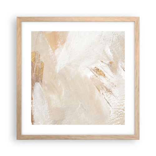 Plakat i ramme af lyst egetræ - Pastelkomposition - 40x40 cm