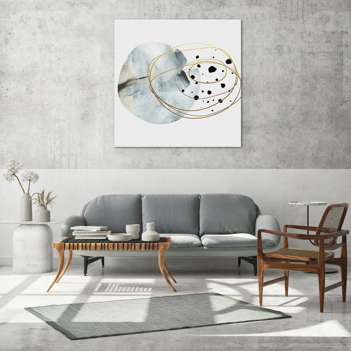 Billede på glas - I rummets favntag - 70x70 cm