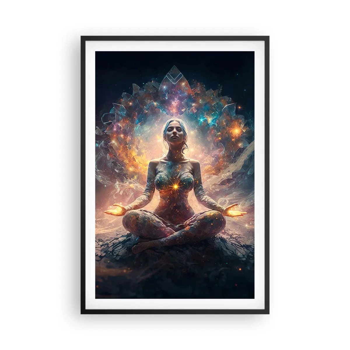 Plakat i sort ramme - Flow af god energi - 61x91 cm