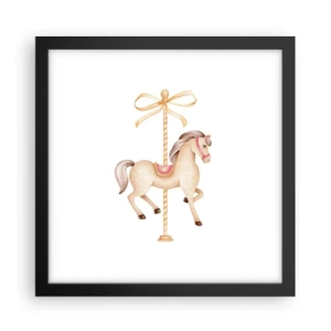 Plakat i sort ramme - Med et yndefuldt trav - 30x30 cm
