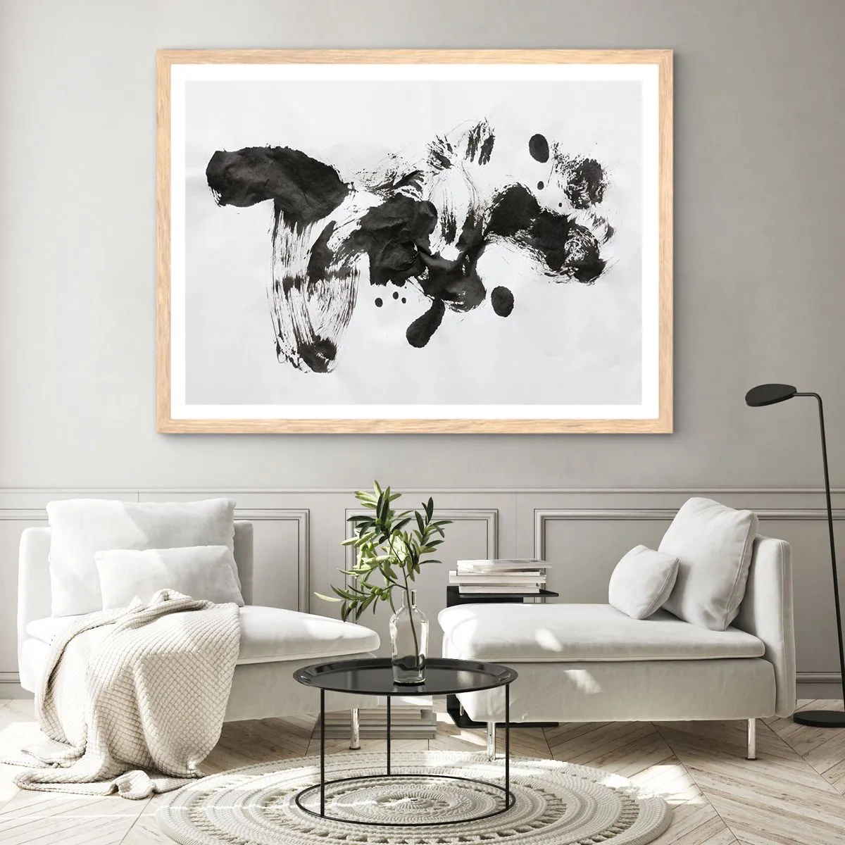 Plakat i ramme af lyst egetræ - En metode i galskaben? - 100x70 cm