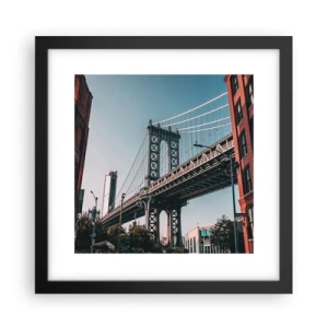 Plakat i sort ramme - Over byens bølger - 30x30 cm