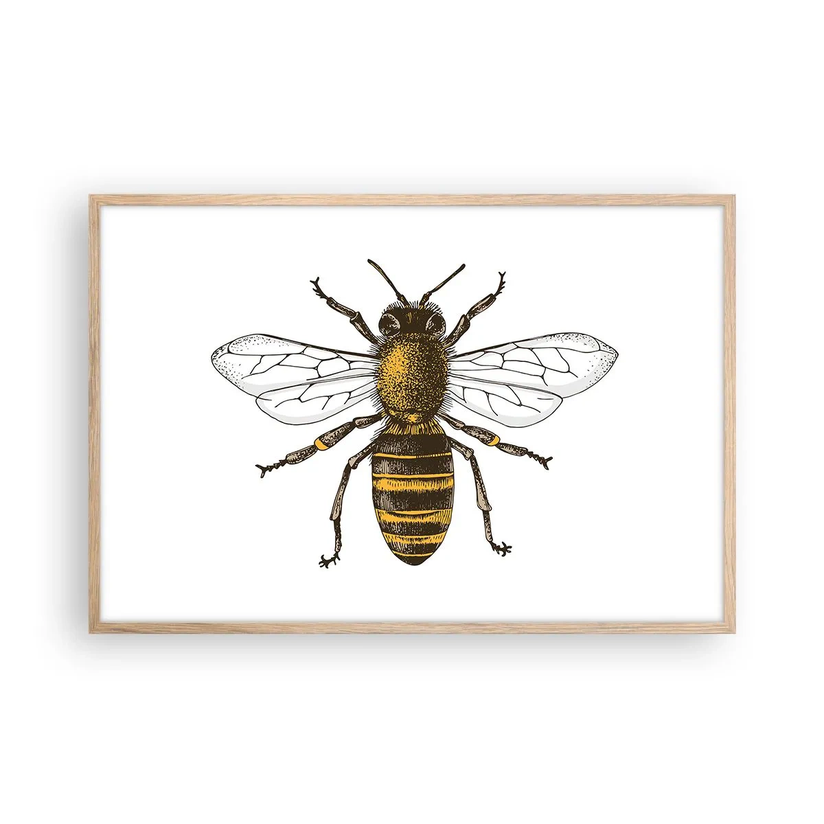 Plakat i ramme af lyst egetræ - Smuk og god - 91x61 cm