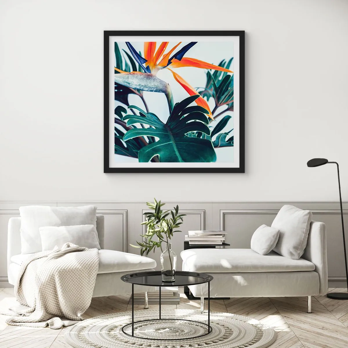 Plakat i sort ramme - Fuglebur - 30x30 cm