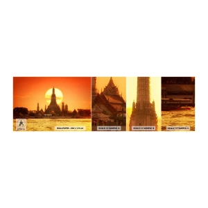 Fototapet Prøve Standard Eco - Mod solen, altid mod solen - Bangkok, Daggryets tempel, Thailand - 100x30 cm