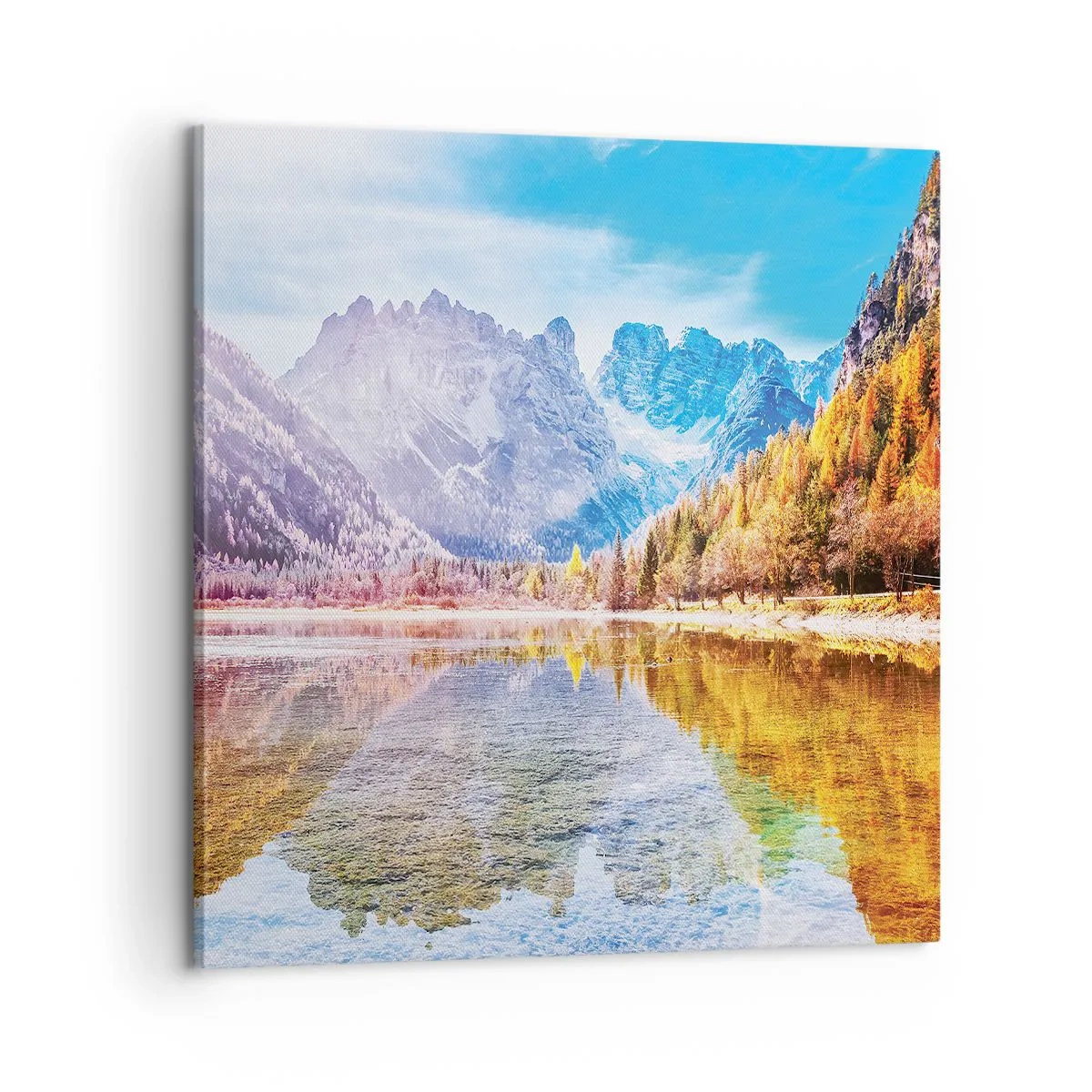 Lærredstryk - Billede på lærred - Og det er allerede efterår i bjergene - 60x60 cm