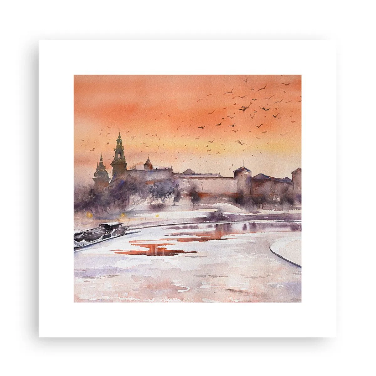 Plakat - Kongelig solnedgang - 30x30 cm