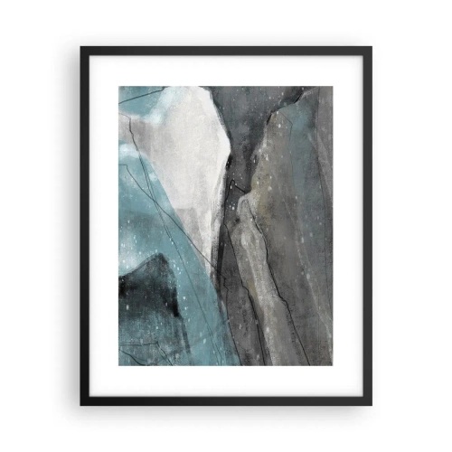 Plakat i sort ramme - Abstraktion: klipper og is - 40x50 cm