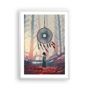 Plakat i hvid ramme - Det hemmelige ritual for lykke - 50x70 cm