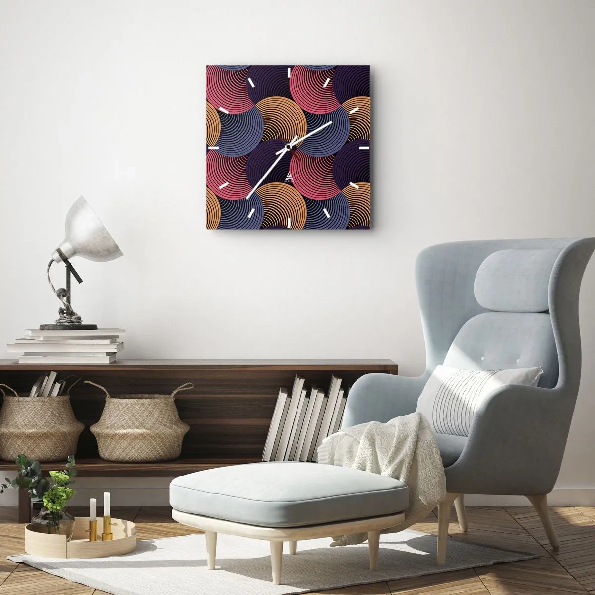 Vægur, Uret - I en cirkulær rytme - 40x40 cm