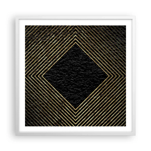 Plakat i hvid ramme - Geometri i glamour-stil - 60x60 cm