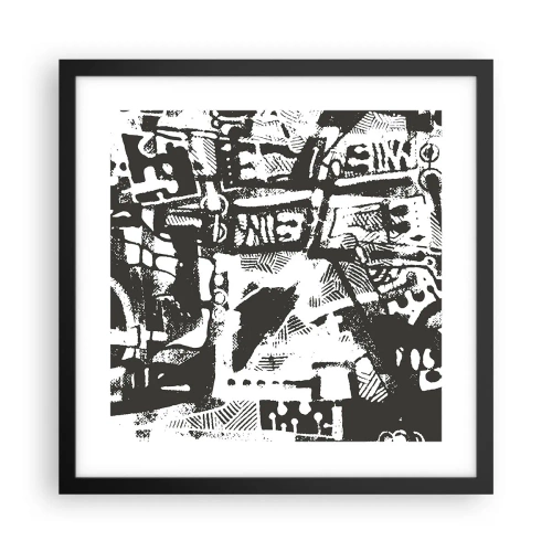 Plakat i sort ramme - Orden eller kaos? - 40x40 cm