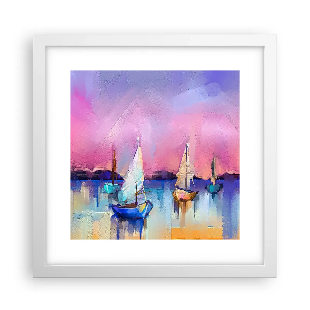 Plakat i hvid ramme - Retning: brede farvande - 30x30 cm