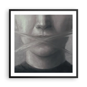 Plakat i sort ramme - Ikke et ord - 60x60 cm