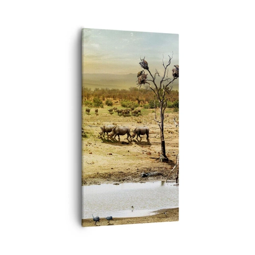Lærredstryk - Billede på lærred - "Og ud af Eden flød en flod...". - 55x100 cm